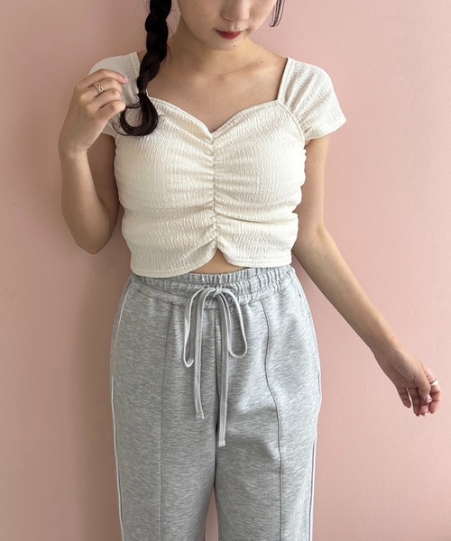 one after another NICE CLAUP（ワンアフターアナザーナイスクラップ）の「スウェットラインパンツ（スウェットパンツ・レディース・ラベンダー/アイボリー/杢グレー・FREE）」の11枚目の写真