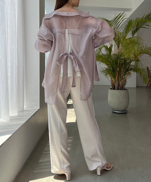 one after another NICE CLAUP（ワンアフターアナザーナイスクラップ）の「スウェットラインパンツ（スウェットパンツ・レディース・ラベンダー/アイボリー/杢グレー・FREE）」の10枚目の写真