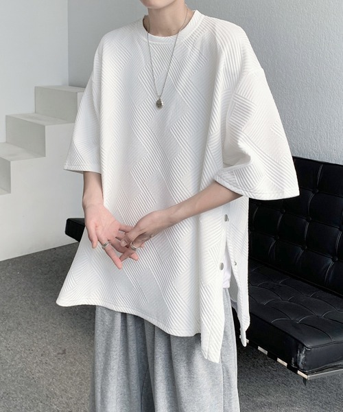 FVLMEN(フルメン)の「【FVLMEN】side slit button halfsleeve tee/サイド スリット ボタン ハーフスリーブ T(Tシャツ/カットソー・メンズ・ホワイト/ブラック/グレー・MEDIUM/LARGE/X-LARGE)」の15枚目の写真