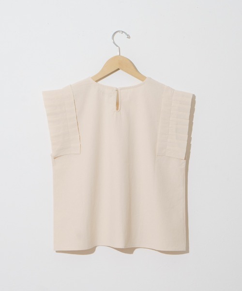 flower（フラワー）の「ショルダープリーツトップ（Tシャツ/カットソー・レディース・ブラウン/アイボリー・FREE）」の4枚目の写真