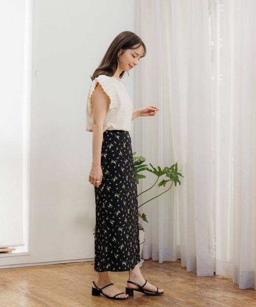 flower（フラワー）の「ショルダープリーツトップ（Tシャツ/カットソー・レディース・ブラウン/アイボリー・FREE）」の19枚目の写真