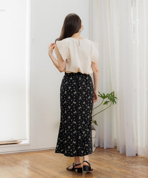 flower（フラワー）の「ショルダープリーツトップ（Tシャツ/カットソー・レディース・ブラウン/アイボリー・FREE）」の21枚目の写真