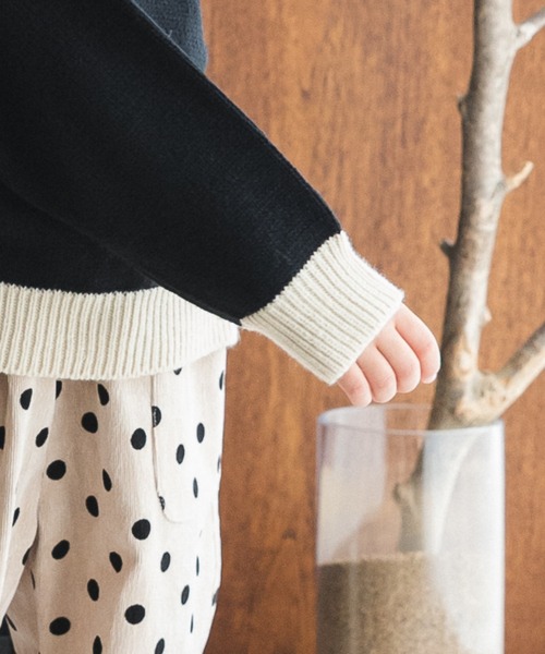 pairmanon(ペアマノン)の「襟付き ボーダー 配色 ニット プルオーバー(ニット/セーター・キッズ・ブラック/チャコールグレー/アイボリー・L/XS/S/M)」の6枚目の写真