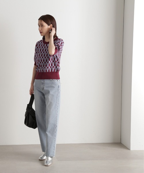 N.（N. Natural Beauty Basic）（エヌエヌナチュラルビューティーベーシック）の「◆ブロック編みショートニット（ニット/セーター・レディース・グリーン/ブラック/ワイン・MEDIUM）」の22枚目の写真