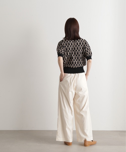 N.（N. Natural Beauty Basic）（エヌエヌナチュラルビューティーベーシック）の「◆ブロック編みショートニット（ニット/セーター・レディース・グリーン/ブラック/ワイン・MEDIUM）」の6枚目の写真