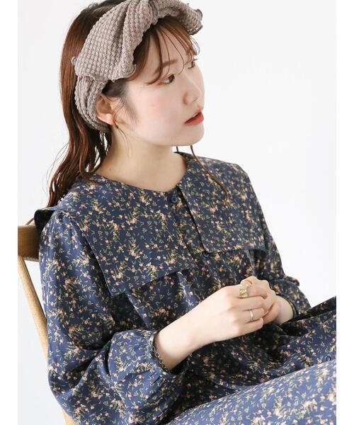 ehka sopo（エヘカソポ）の「リボンヘアターバン（その他ヘアアクセサリー・レディース・グレー/ブルー/キナリ・F）」の2枚目の写真