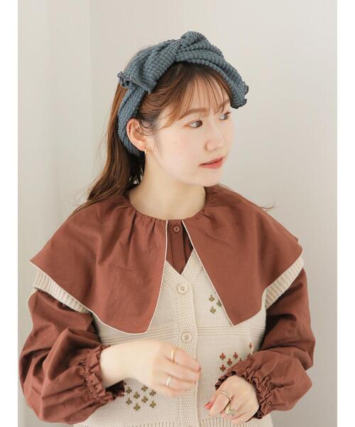 ehka sopo（エヘカソポ）の「リボンヘアターバン（その他ヘアアクセサリー・レディース・グレー/ブルー/キナリ・F）」の3枚目の写真