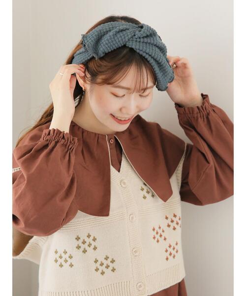 ehka sopo（エヘカソポ）の「リボンヘアターバン（その他ヘアアクセサリー・レディース・グレー/ブルー/キナリ・F）」の8枚目の写真