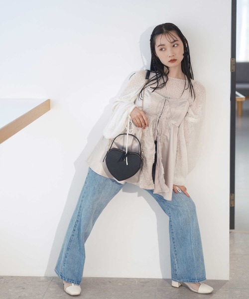 one after another NICE CLAUP(ワンアフターアナザーナイスクラップ)の「NCエンブレムハートショルダーバッグ(ショルダーバッグ・レディース・アイボリー/ピンク/ブラック・FREE)」の9枚目の写真