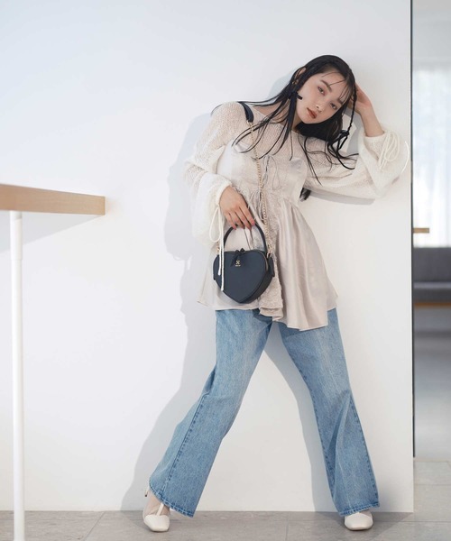 one after another NICE CLAUP(ワンアフターアナザーナイスクラップ)の「NCエンブレムハートショルダーバッグ(ショルダーバッグ・レディース・アイボリー/ピンク/ブラック・FREE)」の10枚目の写真