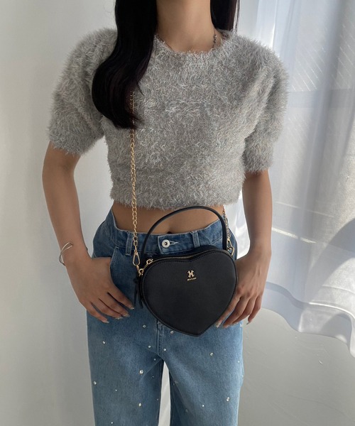 one after another NICE CLAUP(ワンアフターアナザーナイスクラップ)の「NCエンブレムハートショルダーバッグ(ショルダーバッグ・レディース・アイボリー/ピンク/ブラック・FREE)」の15枚目の写真