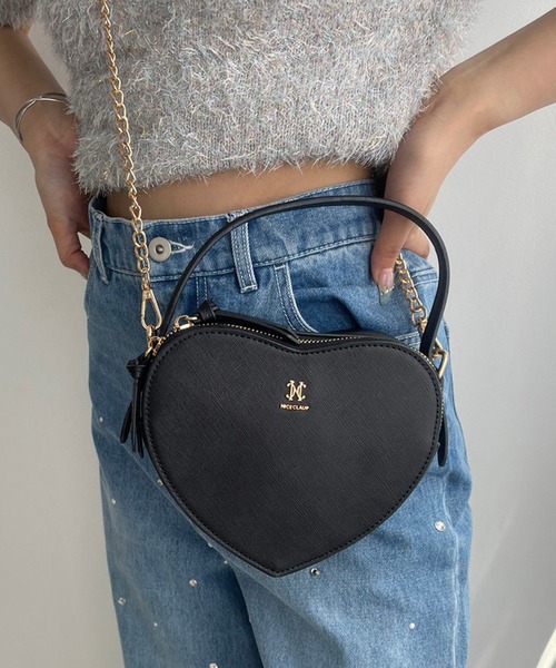 one after another NICE CLAUP(ワンアフターアナザーナイスクラップ)の「NCエンブレムハートショルダーバッグ(ショルダーバッグ・レディース・アイボリー/ピンク/ブラック・FREE)」の16枚目の写真