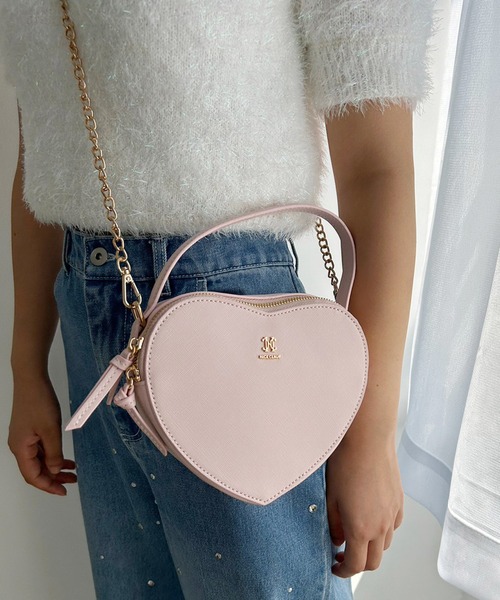 one after another NICE CLAUP(ワンアフターアナザーナイスクラップ)の「NCエンブレムハートショルダーバッグ(ショルダーバッグ・レディース・アイボリー/ピンク/ブラック・FREE)」の19枚目の写真