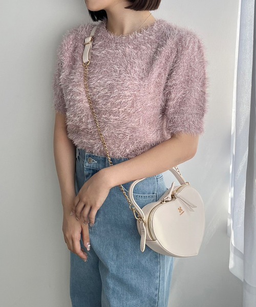 one after another NICE CLAUP(ワンアフターアナザーナイスクラップ)の「NCエンブレムハートショルダーバッグ(ショルダーバッグ・レディース・アイボリー/ピンク/ブラック・FREE)」の8枚目の写真