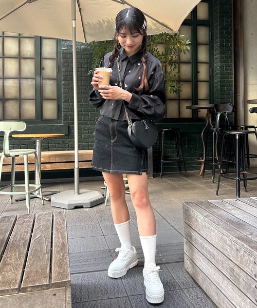 one after another NICE CLAUP(ワンアフターアナザーナイスクラップ)の「NCエンブレムハートショルダーバッグ(ショルダーバッグ・レディース・アイボリー/ピンク/ブラック・FREE)」の13枚目の写真