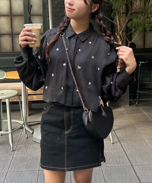 one after another NICE CLAUP(ワンアフターアナザーナイスクラップ)の「NCエンブレムハートショルダーバッグ(ショルダーバッグ・レディース・アイボリー/ピンク/ブラック・FREE)」の14枚目の写真