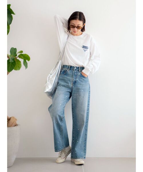 Russell Athletic（ラッセルアスレティック）の「RUSSELL別注 ロゴロングスリーブTee（Tシャツ/カットソー・レディース・ボルドー/ライトグレー/オフホワイト・FREE）」の8枚目の写真