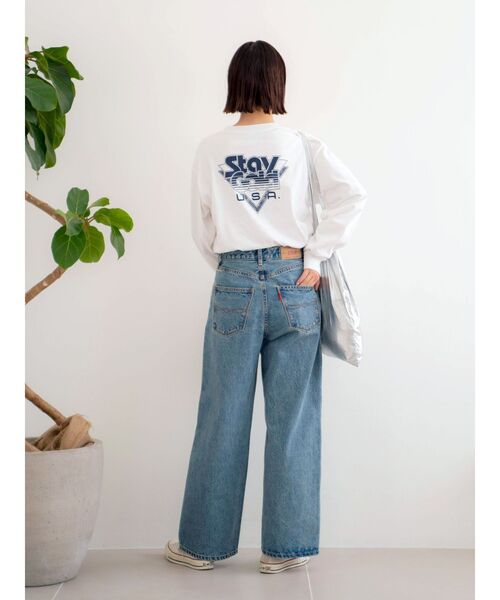 Russell Athletic（ラッセルアスレティック）の「RUSSELL別注 ロゴロングスリーブTee（Tシャツ/カットソー・レディース・ボルドー/ライトグレー/オフホワイト・FREE）」の9枚目の写真