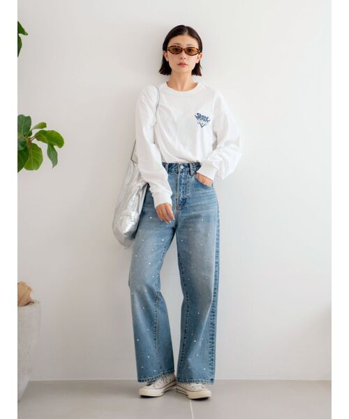 Russell Athletic（ラッセルアスレティック）の「RUSSELL別注 ロゴロングスリーブTee（Tシャツ/カットソー・レディース・ボルドー/ライトグレー/オフホワイト・FREE）」の11枚目の写真