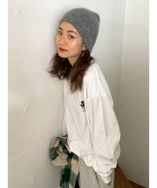 Russell Athletic（ラッセルアスレティック）の「RUSSELL別注 ロゴロングスリーブTee（Tシャツ/カットソー・レディース・ボルドー/ライトグレー/オフホワイト・FREE）」の13枚目の写真