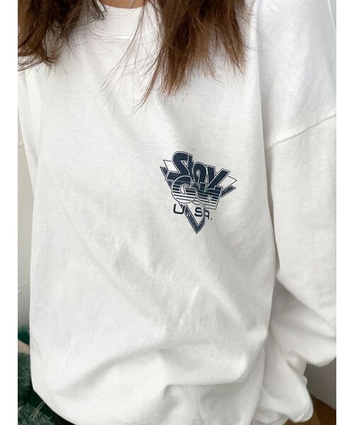 Russell Athletic（ラッセルアスレティック）の「RUSSELL別注 ロゴロングスリーブTee（Tシャツ/カットソー・レディース・ボルドー/ライトグレー/オフホワイト・FREE）」の15枚目の写真