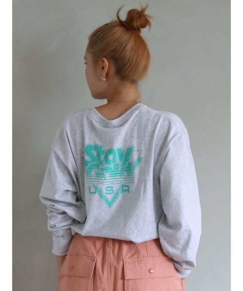 Russell Athletic（ラッセルアスレティック）の「RUSSELL別注 ロゴロングスリーブTee（Tシャツ/カットソー・レディース・ボルドー/ライトグレー/オフホワイト・FREE）」の20枚目の写真