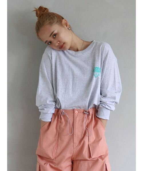 Russell Athletic（ラッセルアスレティック）の「RUSSELL別注 ロゴロングスリーブTee（Tシャツ/カットソー・レディース・ボルドー/ライトグレー/オフホワイト・FREE）」の21枚目の写真