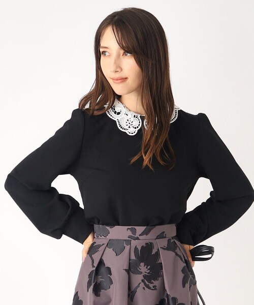 index(インデックス)の「◆取り外し2way レース衿トップス【洗濯機洗い可】(Tシャツ/カットソー・レディース・ブルー/ライトグレー/ブラック・36/38/42/40)」の20枚目の写真