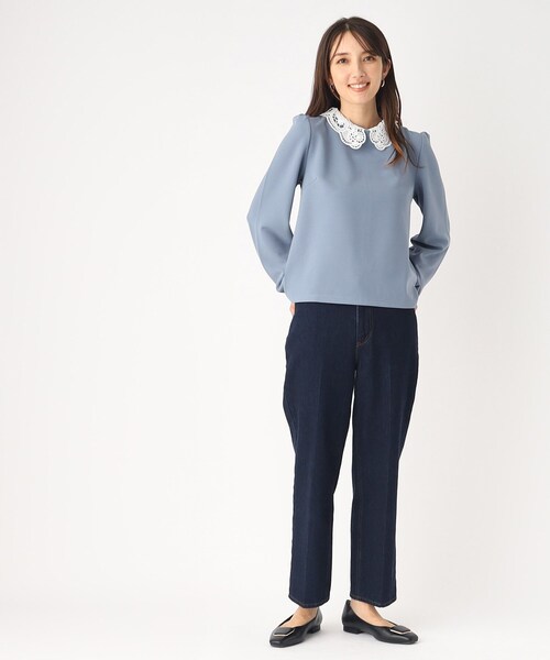 index(インデックス)の「◆取り外し2way レース衿トップス【洗濯機洗い可】(Tシャツ/カットソー・レディース・ブルー/ライトグレー/ブラック・36/38/42/40)」の21枚目の写真