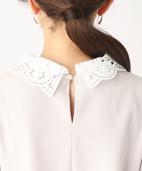 index(インデックス)の「◆取り外し2way レース衿トップス【洗濯機洗い可】(Tシャツ/カットソー・レディース・ブルー/ライトグレー/ブラック・36/38/42/40)」の12枚目の写真
