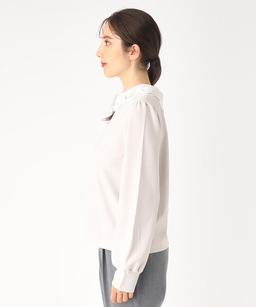 INDEX - INDEX  総レース  トップス  新品  タグ付き セール】シアーフラワーストレッチトップス【洗濯機洗い可】（T
