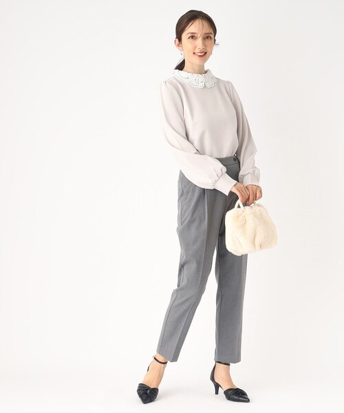 index(インデックス)の「◆取り外し2way レース衿トップス【洗濯機洗い可】(Tシャツ/カットソー・レディース・ブルー/ライトグレー/ブラック・36/38/42/40)」の17枚目の写真