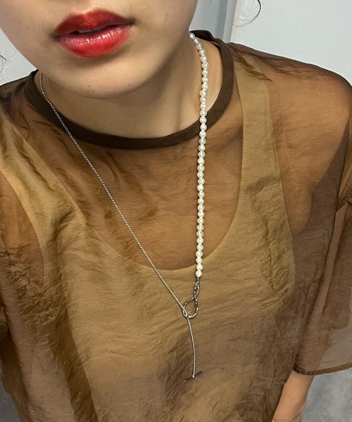 VICKY（ビッキー）の「【KOREAN ITEM】パールチェーンネックレス（ネックレス・レディース・シルバー系その他/ゴールド系その他・FREE）」の2枚目の写真