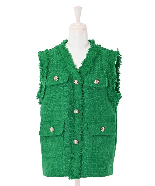 Narcissus（ナルシス）の「【WEBSTORE 限定商品】ツイードベスト（ベスト・レディース・ピンク/グリーン・FREE）」の7枚目の写真