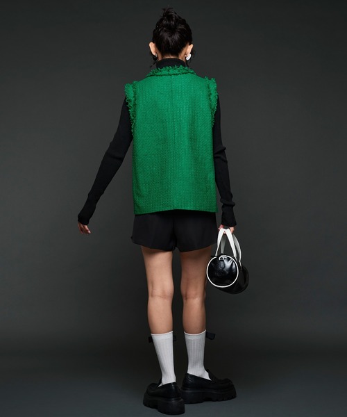 Narcissus（ナルシス）の「【WEBSTORE 限定商品】ツイードベスト（ベスト・レディース・ピンク/グリーン・FREE）」の4枚目の写真