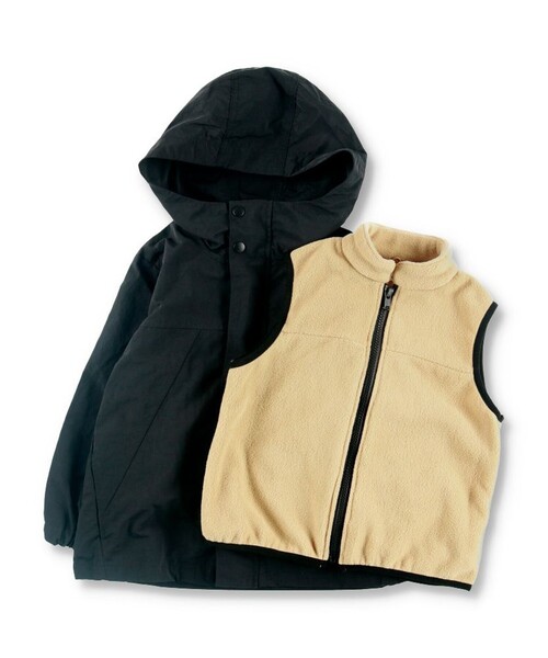 BRANSHES（ブランシェス）の「【男女兼用】3WAYマウンテンパーカー（パーカー・キッズ・ベージュ/ブラック・150/140/130/100/110/120）」の19枚目の写真