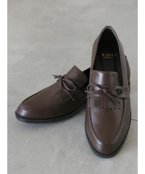 Te chichi TERRASSE（テチチテラス）の「キルトリボンローファー（ローファー・レディース・ブラック/ブラウン/オフホワイト・L/M）」の3枚目の写真