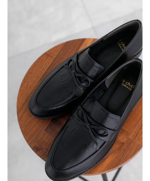 Te chichi TERRASSE（テチチテラス）の「キルトリボンローファー（ローファー・レディース・ブラック/ブラウン/オフホワイト・L/M）」の4枚目の写真