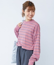 devirock（デビロック）の「綿100% お洗濯してもよれにくい ビッグシルエット 袖リブ 大人 ボーダー 長袖Tシャツ（Tシャツ/カットソー）」