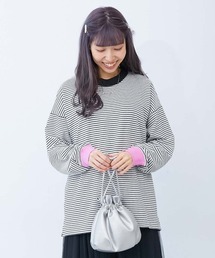devirock（デビロック）の「綿100% お洗濯してもよれにくい ビッグシルエット 袖リブ 大人 ボーダー 長袖Tシャツ（Tシャツ/カットソー）」