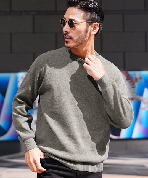 jiggys shop(ジギーズショップ)の「ミラノリブクルーネックニット セーター(ニット/セーター・メンズ・ブラック/ホワイト/杢グレー・MEDIUM/LARGE/X-LARGE)」の3枚目の写真