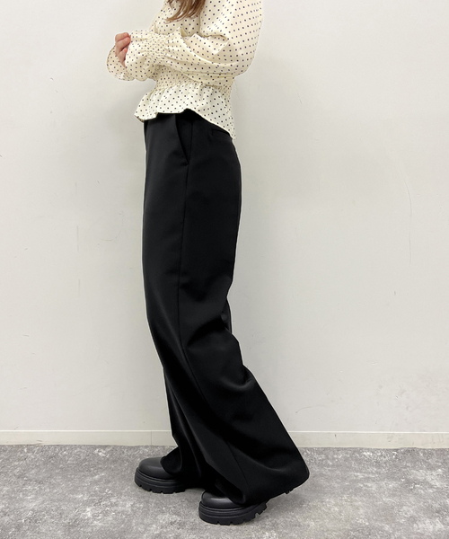 U by SPICK&SPAN(ユーバイスピックアンドスパン)の「ワイドスラックス(スラックス・レディース・アイボリー/ブラック・34/36/38)」の3枚目の写真