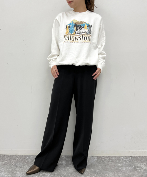 U by SPICK&SPAN(ユーバイスピックアンドスパン)の「ワイドスラックス(スラックス・レディース・アイボリー/ブラック・34/36/38)」の9枚目の写真