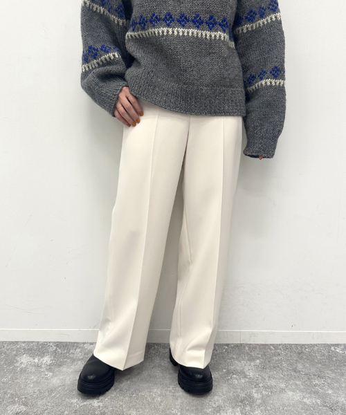 U by SPICK&SPAN(ユーバイスピックアンドスパン)の「ワイドスラックス(スラックス・レディース・アイボリー/ブラック・34/36/38)」の14枚目の写真