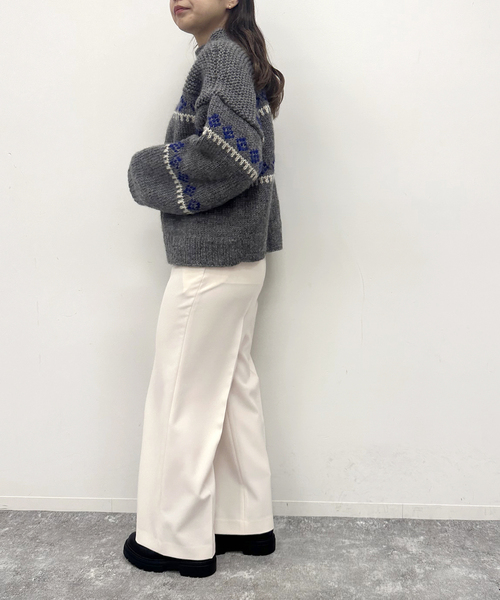 U by SPICK&SPAN(ユーバイスピックアンドスパン)の「ワイドスラックス(スラックス・レディース・アイボリー/ブラック・34/36/38)」の16枚目の写真