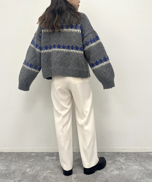 U by SPICK&SPAN(ユーバイスピックアンドスパン)の「ワイドスラックス(スラックス・レディース・アイボリー/ブラック・34/36/38)」の19枚目の写真