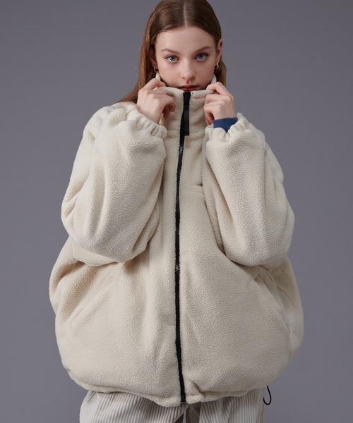 ONCILY（オンシェリー）の「STAND NECK REVERSIBLE BOA BLOUSON / スタンドネックボアリバーシブルブルゾン（ブルゾン・メンズ・ブルー/ブラック・LARGE/MEDIUM）」の7枚目の写真