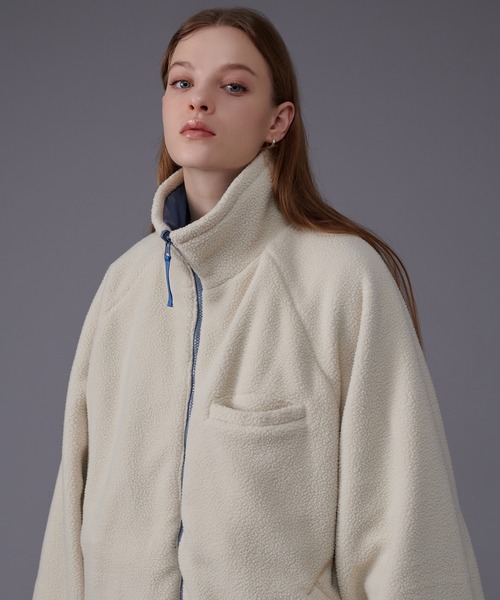 ONCILY（オンシェリー）の「STAND NECK REVERSIBLE BOA BLOUSON / スタンドネックボアリバーシブルブルゾン（ブルゾン・メンズ・ブルー/ブラック・LARGE/MEDIUM）」の21枚目の写真