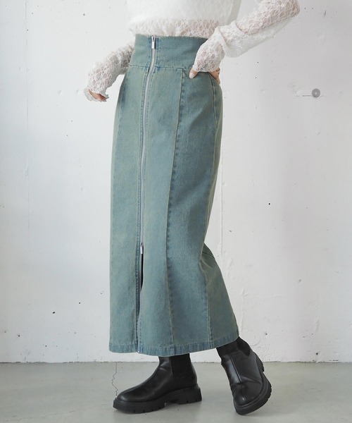 tiptop(ティップトップ)の「【2サイズ展開/ZOZO限定Sサイズあり】フロントZIPナロースカート(スカート・レディース・チャコールグレー/ブラック/アイボリー/ブラック系その他/ブラウン系その他/ブルー系その他/ブラック系その他2/ベージュ系その他・S/M)」の8枚目の写真