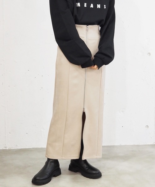 tiptop(ティップトップ)の「【2サイズ展開/ZOZO限定Sサイズあり】フロントZIPナロースカート(スカート・レディース・チャコールグレー/ブラック/アイボリー/ブラック系その他/ブラウン系その他/ブルー系その他/ブラック系その他2/ベージュ系その他・S/M)」の12枚目の写真